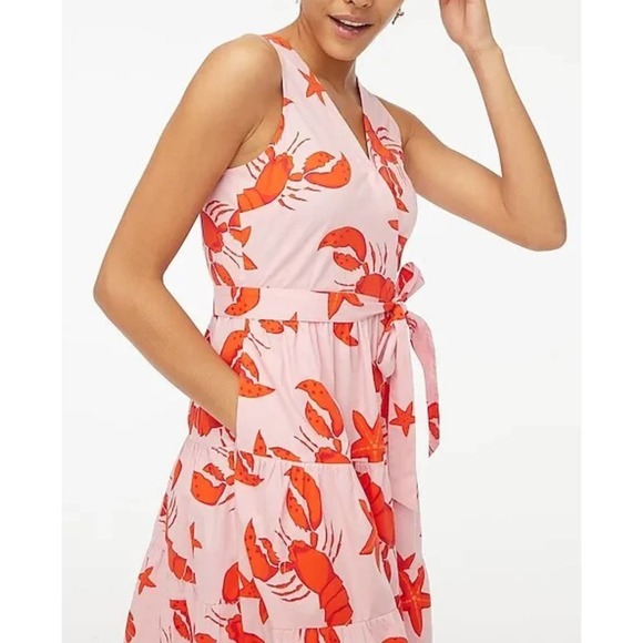 J Crew Women's Lobster Star Fish Printed Cotton Mini Dress, NWOT, Size 12 - Picture 4 of 8